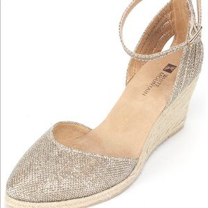 White Mountain “Cisco”  Glitter Wedge Espadrille
